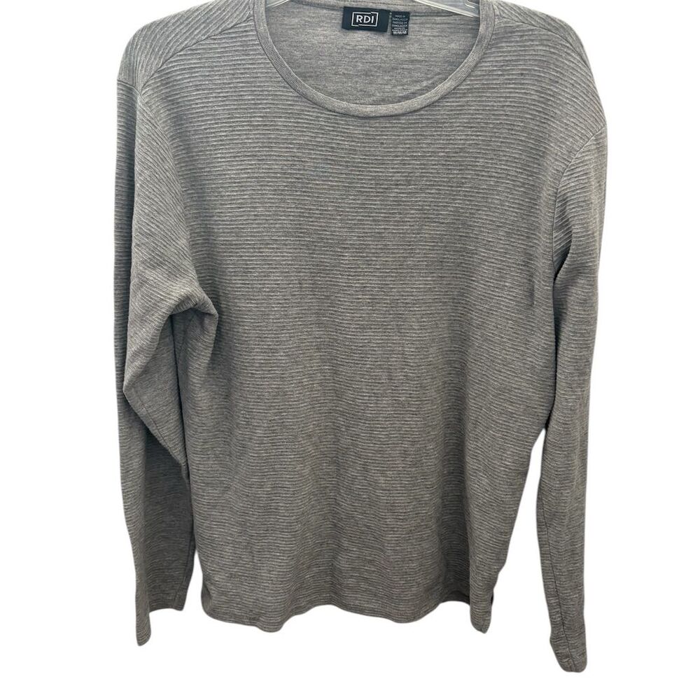 RDI Women's Gray Ribbed Long‎ Sleeve Pullover Sweater Size M
